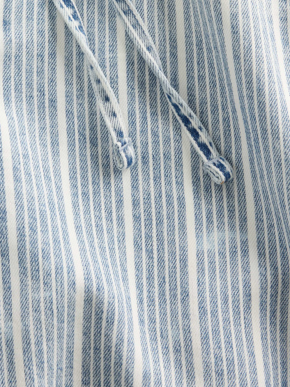 Mid Rise UltraSoft Easy Baggy Jeans - Light indigo varsity stripe