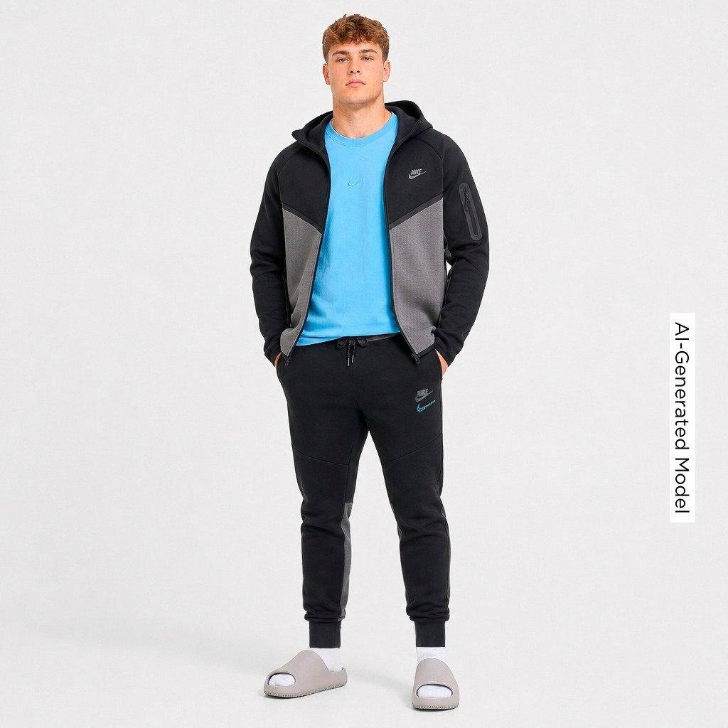 Men's Nithtke Tech Fleece Stacked Swoosh Jogger Pants - Black/Iron Grey