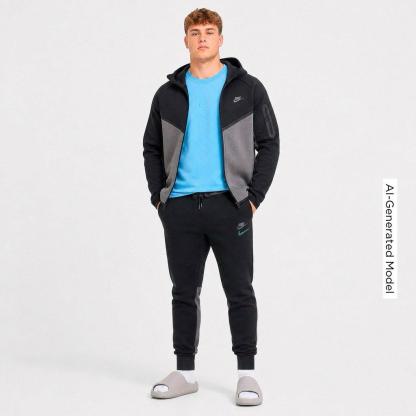 Men's Nithtke Tech Fleece Stacked Swoosh Jogger Pants - Black/Iron Grey