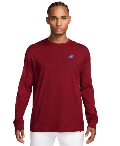 Nike Men's Sportswear Club Long-Sleeve T-Shirt - Tough Red