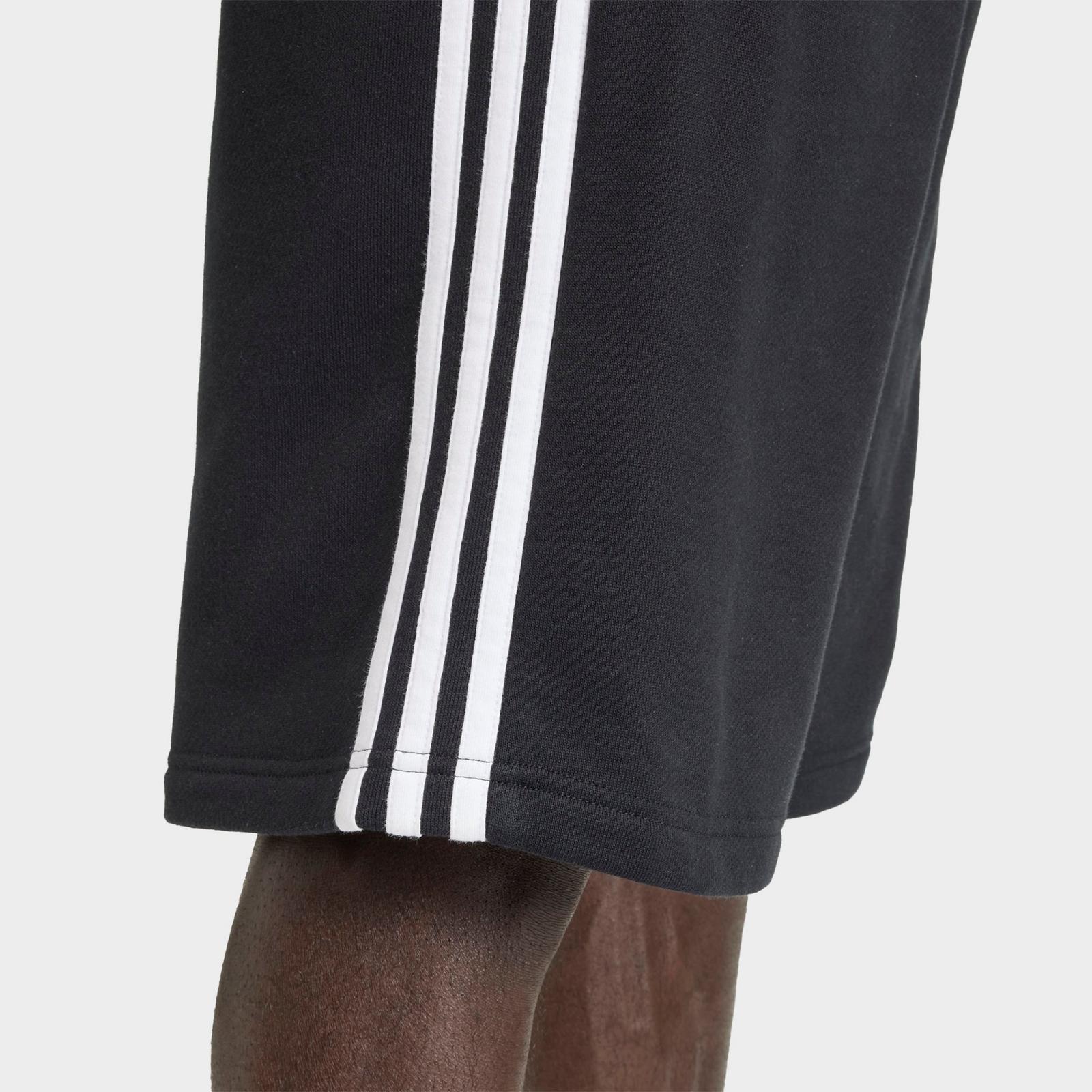 Men's adidas Originals 3-Stripes French Terry Shorts - Black - view 5