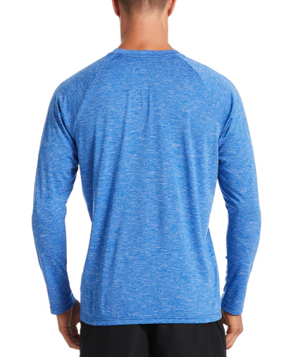 Nike Men's Heather Hydroguard Long Sleeve Swim T-Shirt - GAME ROYAL