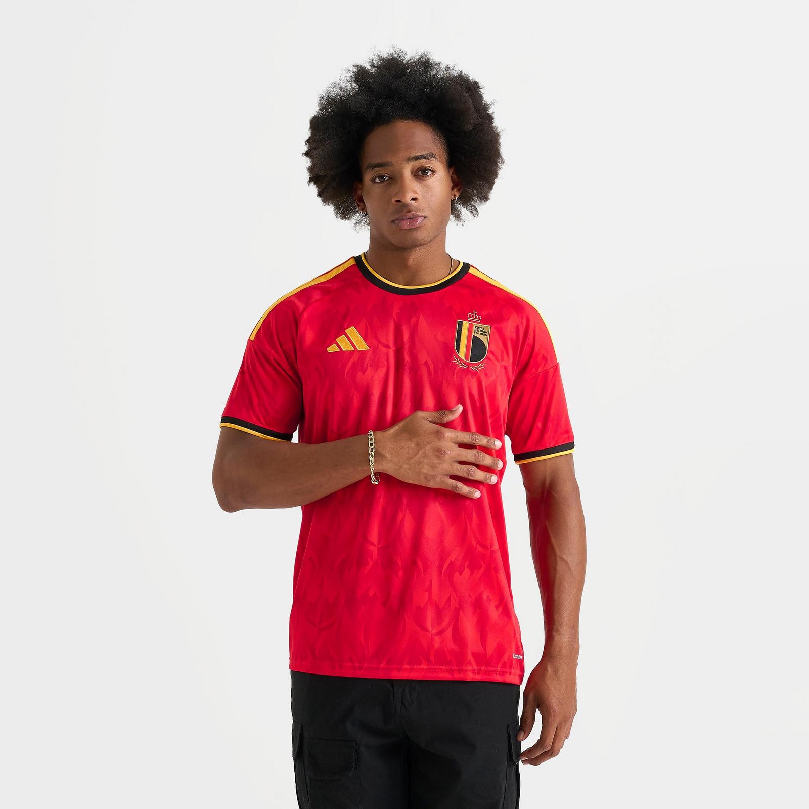 Men's adidas Belgium Home Replica Soccer Jersey - Red/Bold Gold - view 3