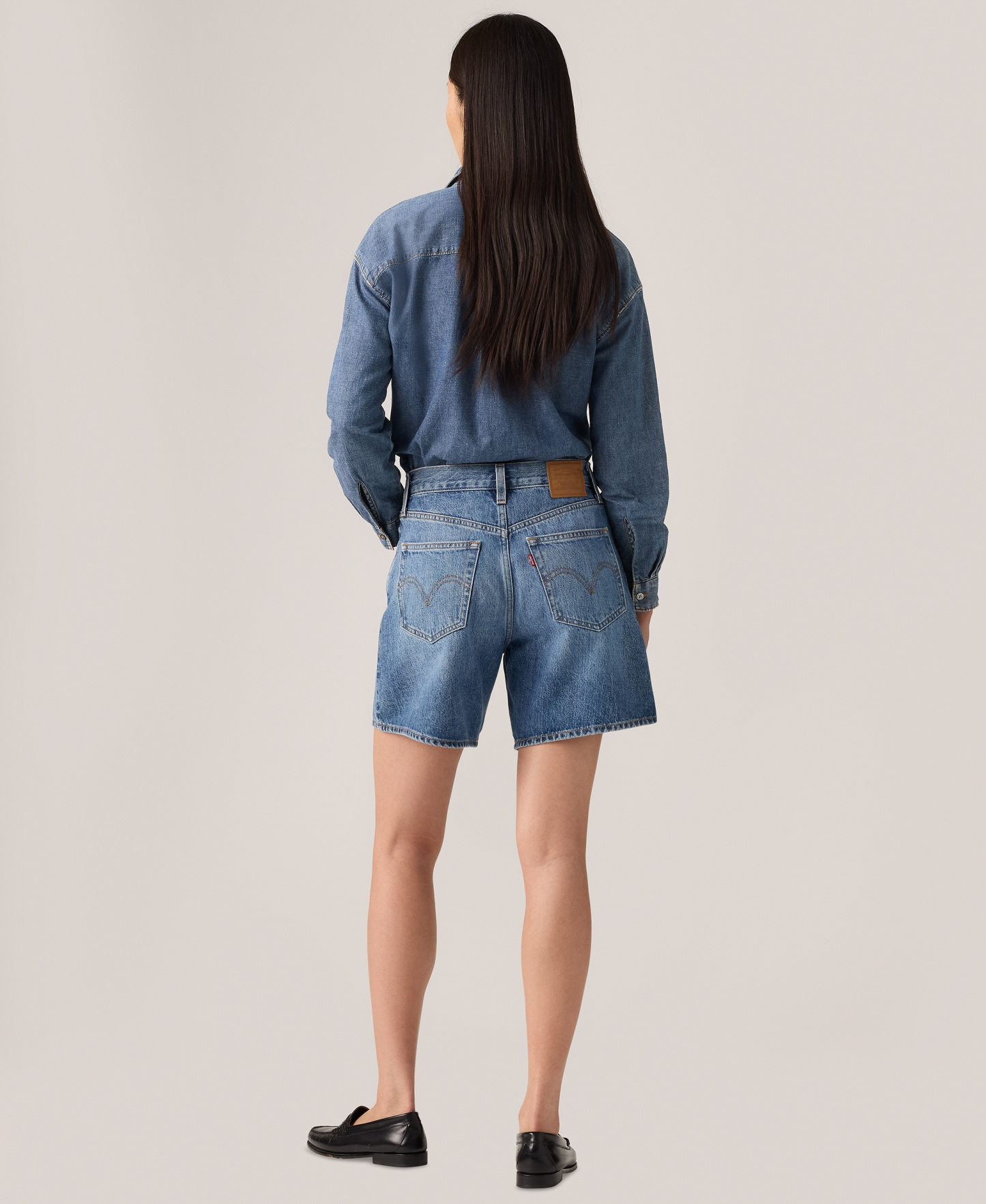 Levi's Premium Women's High-Rise Baggy Denim Shorts - Worn Memor