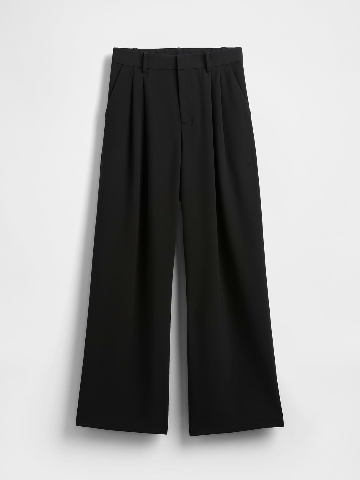 Curvy 365 High Rise Pleated Trousers - True black