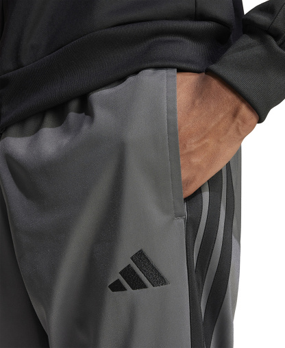 adidas Men's 3-Stripes Tricot Regular Tapered Track Pants - Gresix/bla