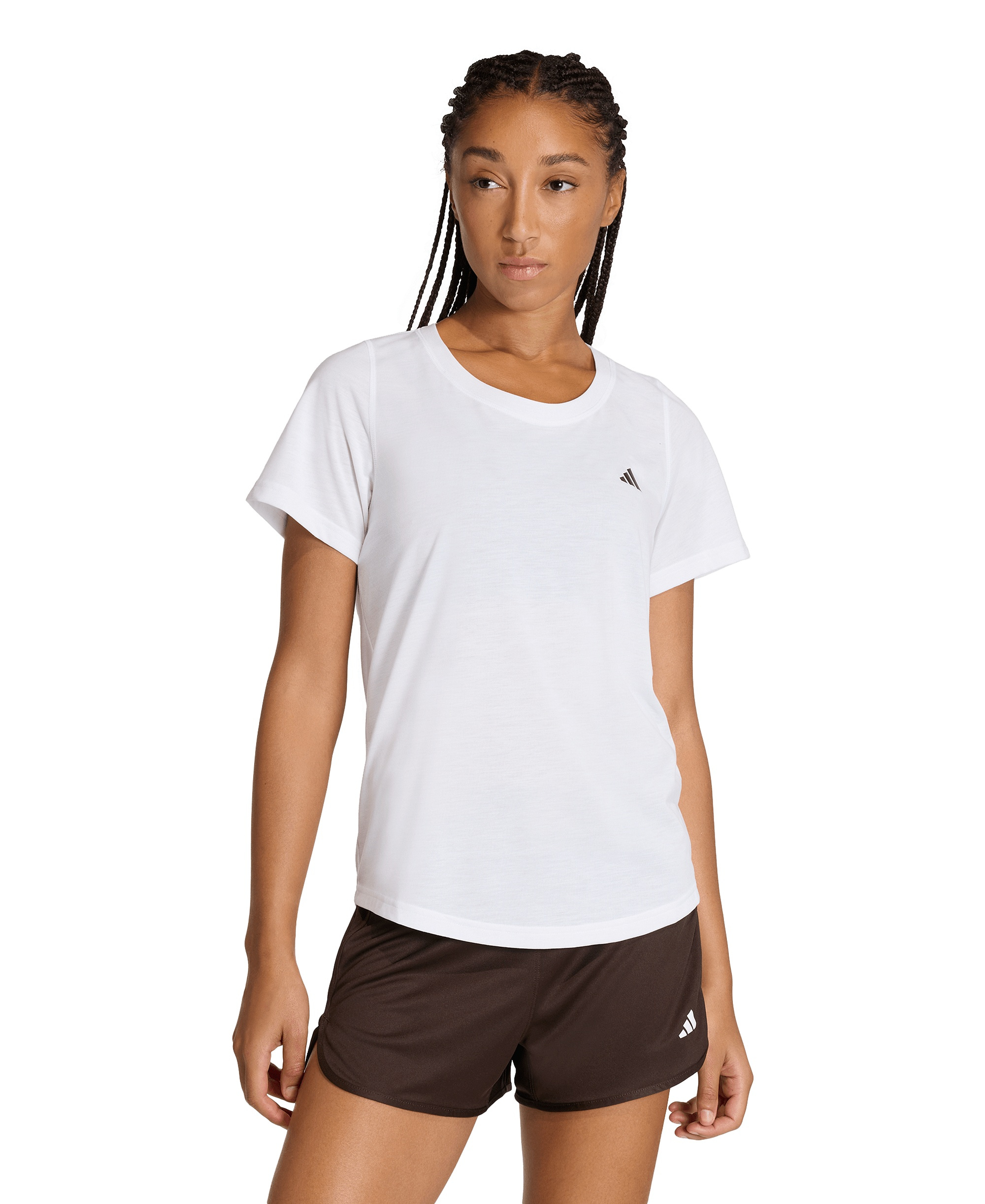 adidas Women's Workout Essentials Seamless Scoop Neck T-Shirt - White
