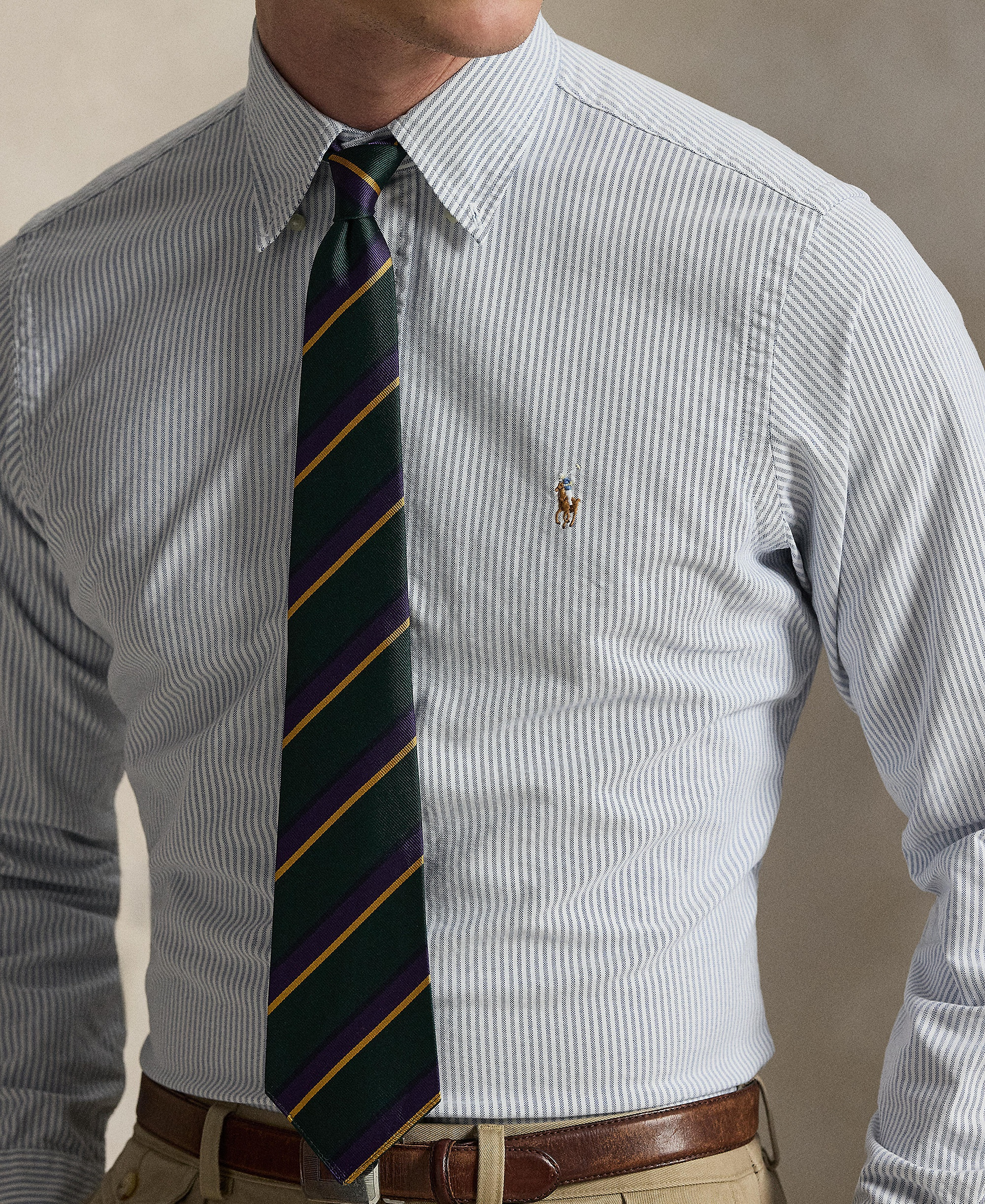 Polo Ralph Lauren Men's Classic-Fit Plaid Brushed Oxford Shirt - Navy White