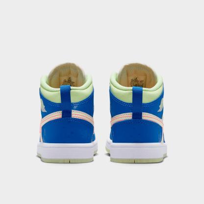 Little Kids' Air Jordan Retro 1 Mid SE Casual Shoes - Game Royal/Barely Volt/Infrared 23/Pale Ivory - view 4
