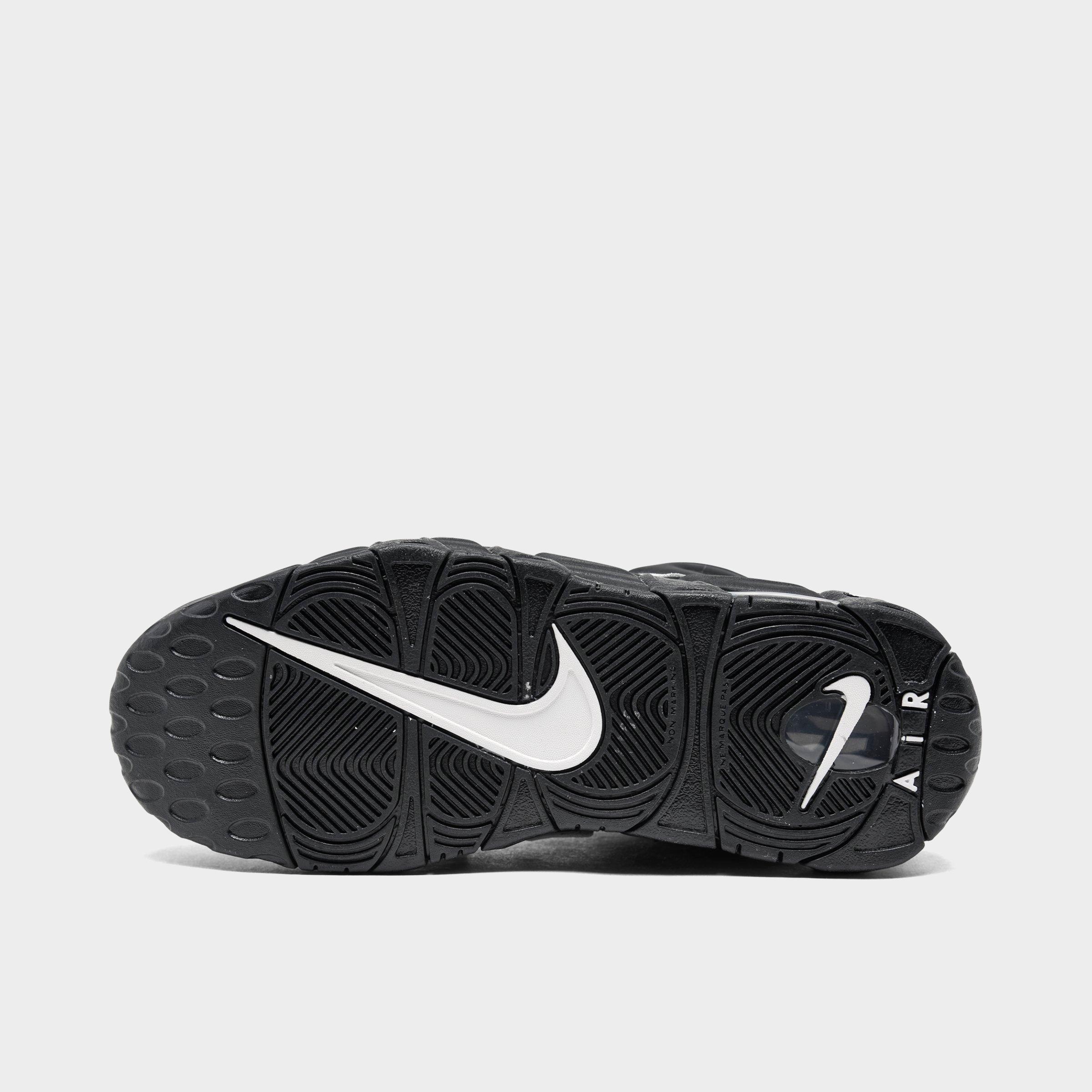 Big Kids' Nithtke Air More Uptempo Basketball Shoes - Black/White - Bottom view