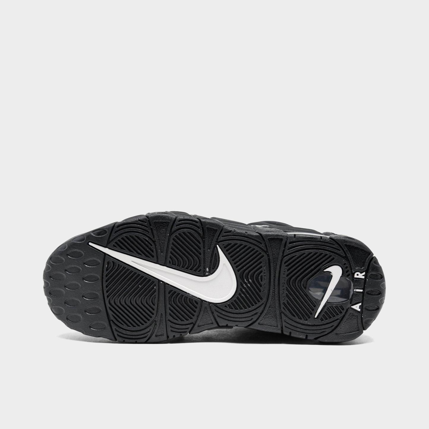 Big Kids' Nithtke Air More Uptempo Basketball Shoes - Black/White - Bottom view