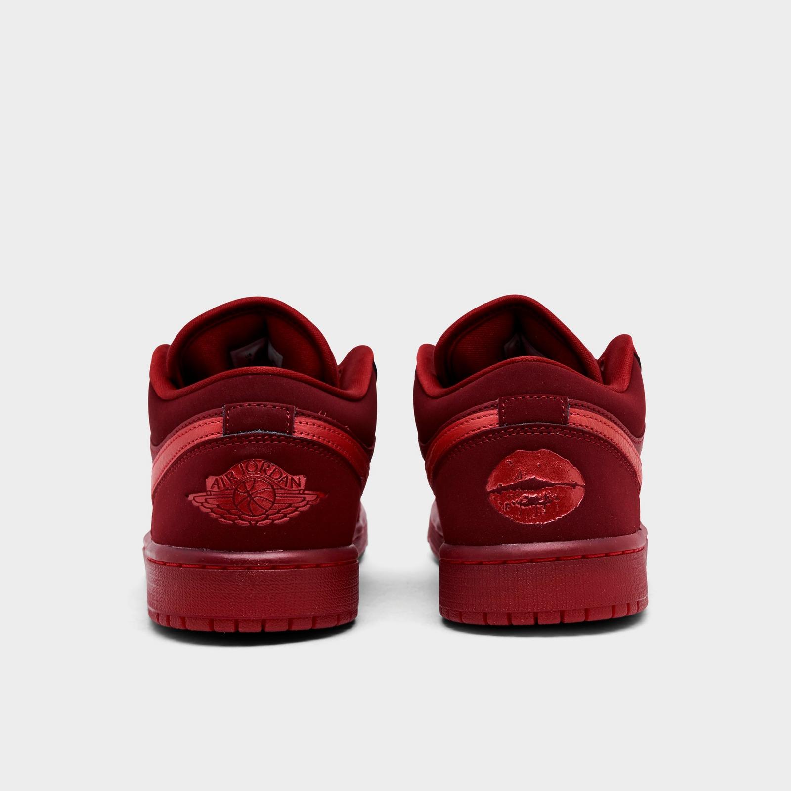 Women's Air Jordan 1 Low SE Casual Shoes - Team Red/Sierra Red - Left shoe facing left. Outside of the shoe. - view 4