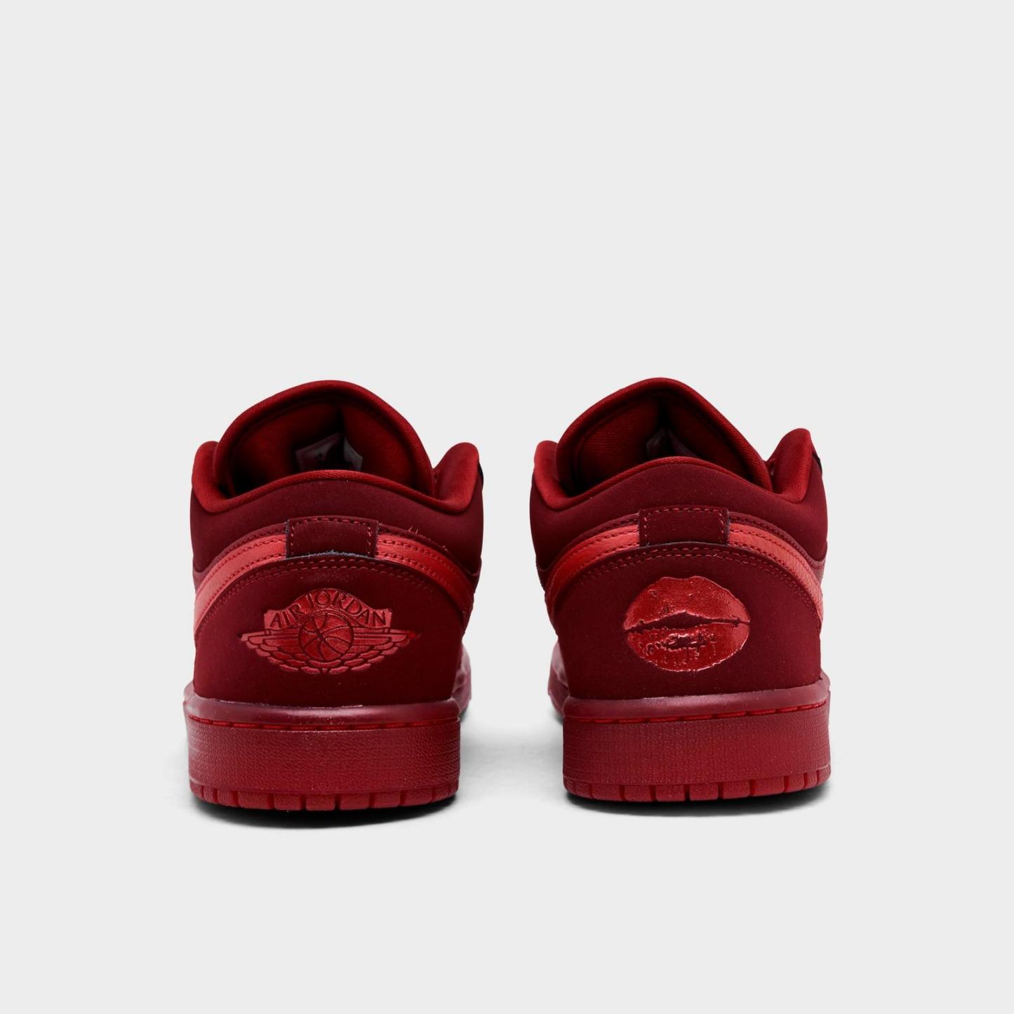 Women's Air Jordan 1 Low SE Casual Shoes - Team Red/Sierra Red - Left shoe facing left. Outside of the shoe. - view 4
