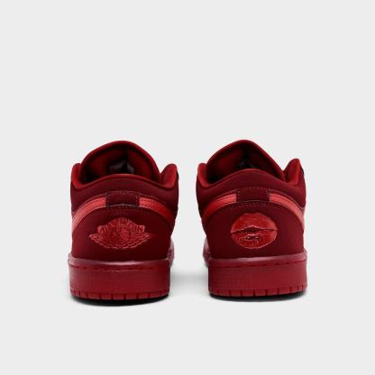 Women's Air Jordan 1 Low SE Casual Shoes - Team Red/Sierra Red - Left shoe facing left. Outside of the shoe. - view 4