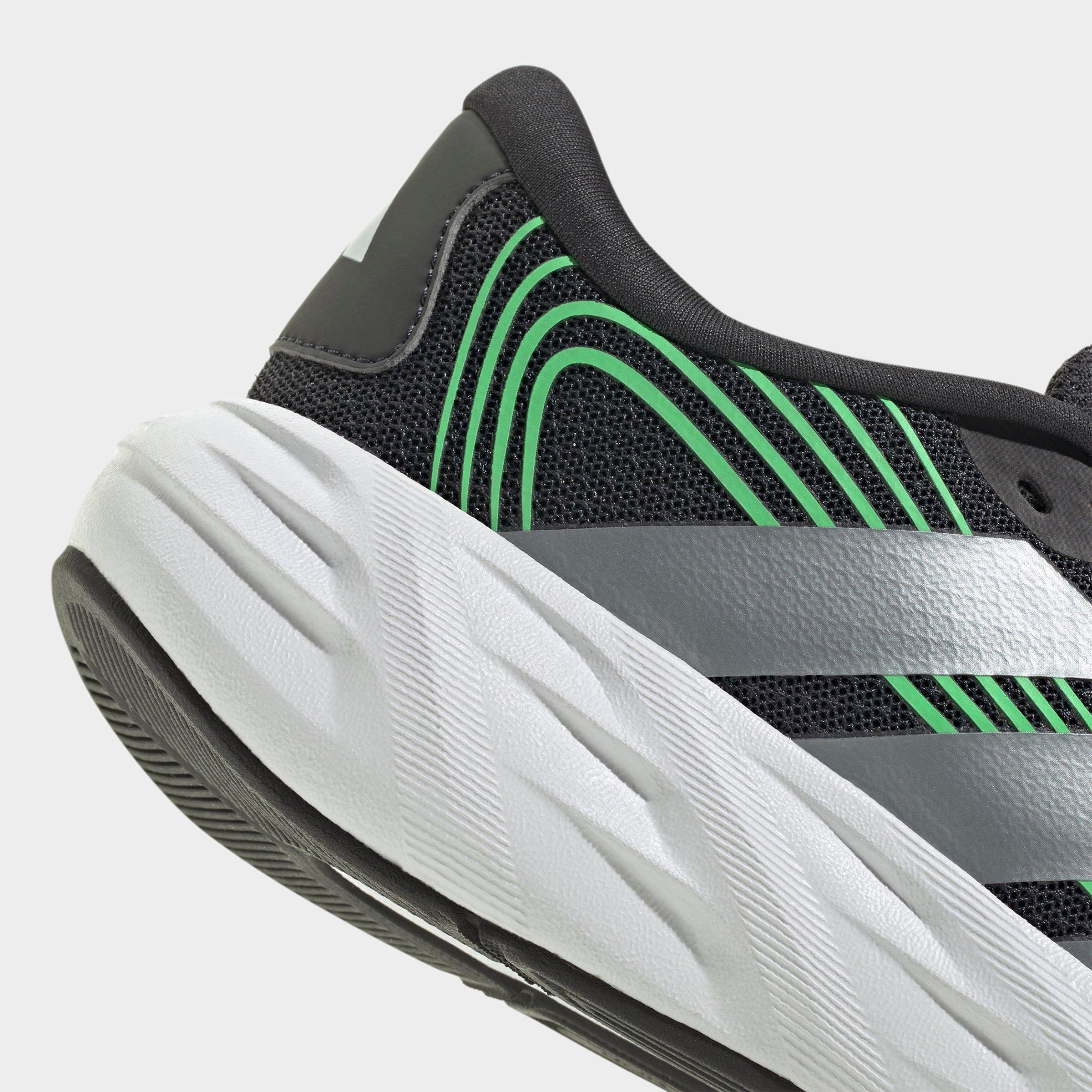 Big Kids' adidas Galaxy 8 Running Shoes - Night Grey/Tech Grey Metallic/Screaming Green - Detail shot