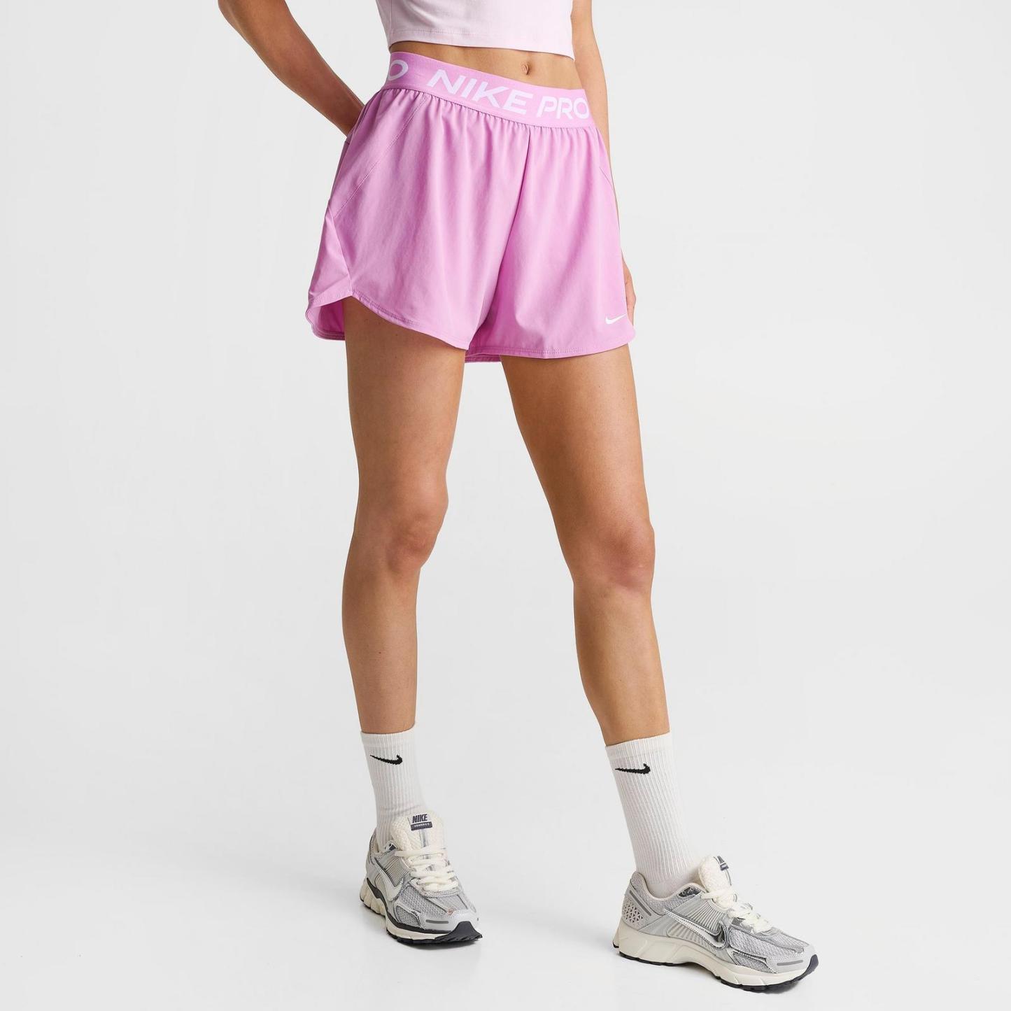 Women's Nike Pro 2-in-1 Shorts - Light Magenta/White