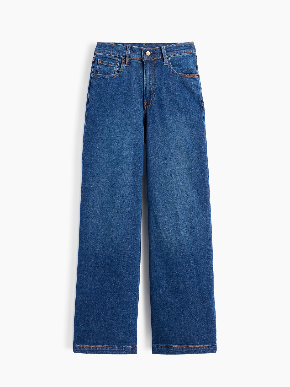 High Rise Stride Wide-Leg Jeans - Dark wash