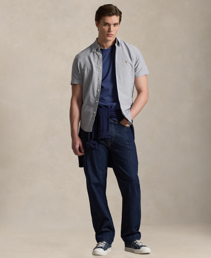 Polo Ralph Lauren Men's Classic-Fit Short-Sleeve Oxford Shirt - Navy