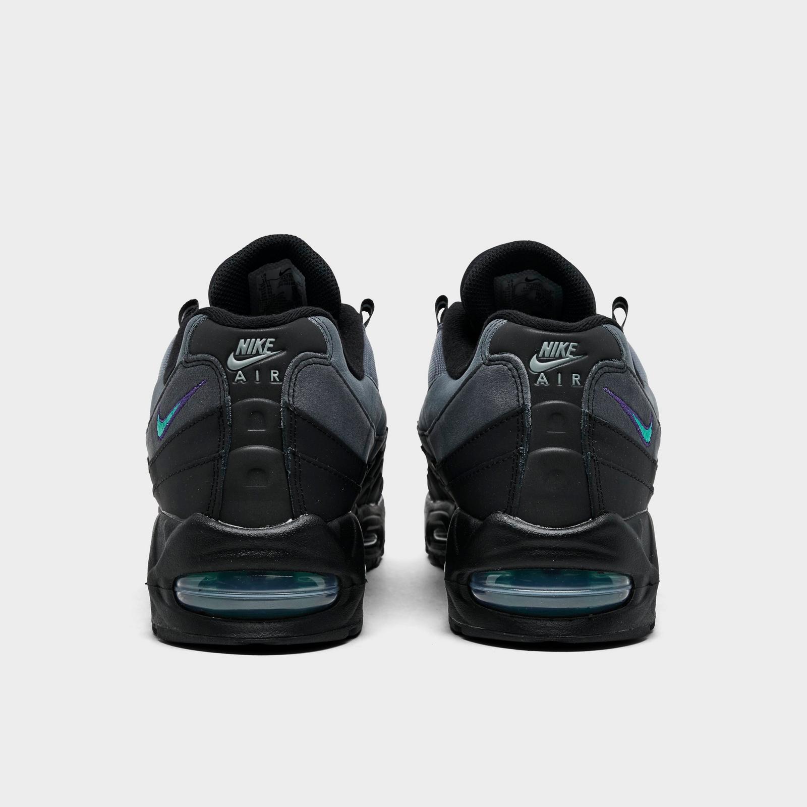 Men's Nike Air Max 95 Big Bubble Casual Shoes - Black/Iron Grey/Court Purple/Dusty Cactus