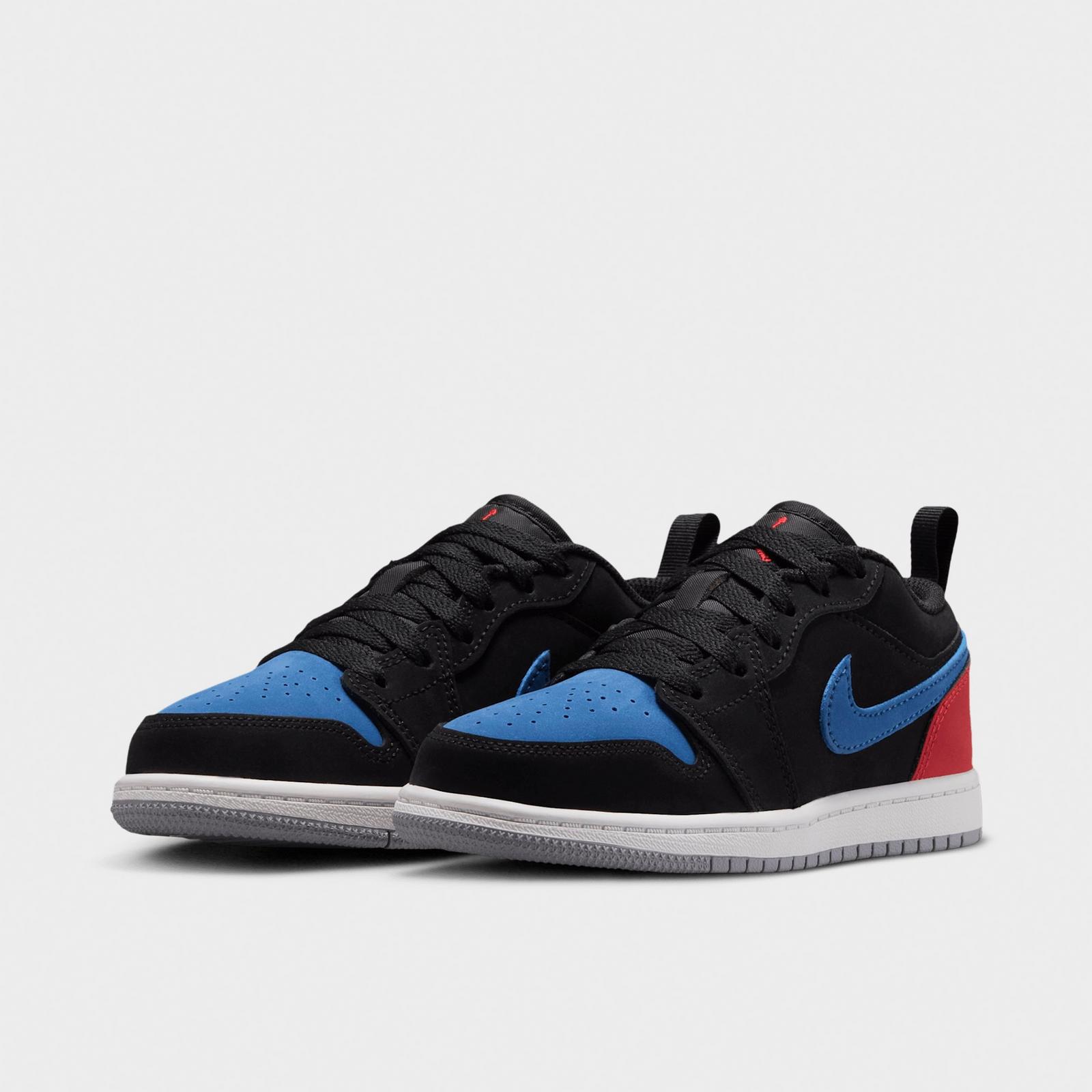 Little Kids' Air Jordan Retro 1 Low OG Casual Shoes - Black/True Blue/Varsity Red/Summit White - view 2