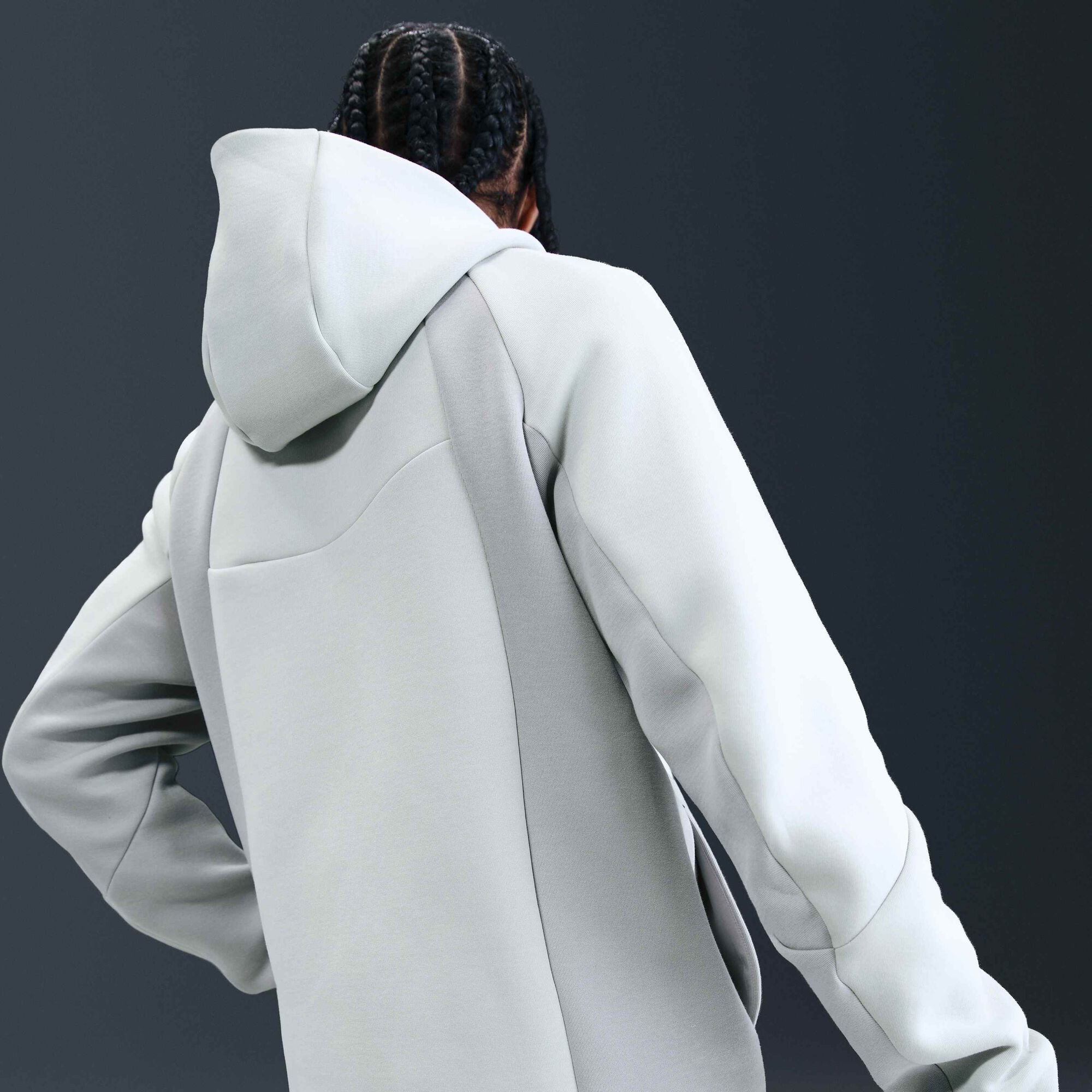 Nike Tech Men's Colour-Block Full-Zip Fleece Windrunner Jacket - Light Silver/Light Smoke Grey/Black