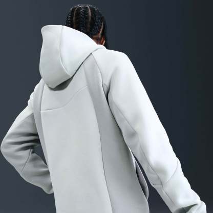 Nike Tech Men's Colour-Block Full-Zip Fleece Windrunner Jacket - Light Silver/Light Smoke Grey/Black