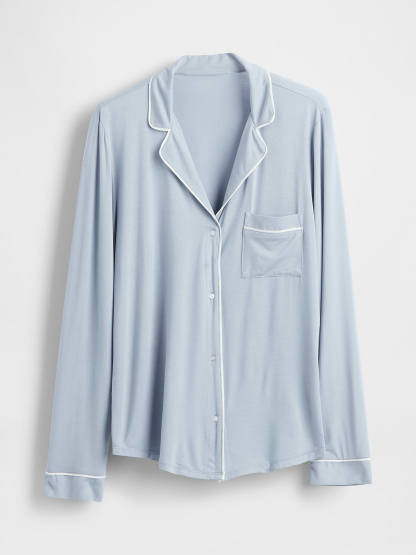 SoftMade Modal PJ Top - New england blue sky