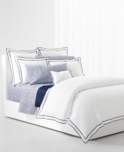 Lauren Ralph Lauren Spencer Leaf Sheet Set, Queen - Navy Leaf