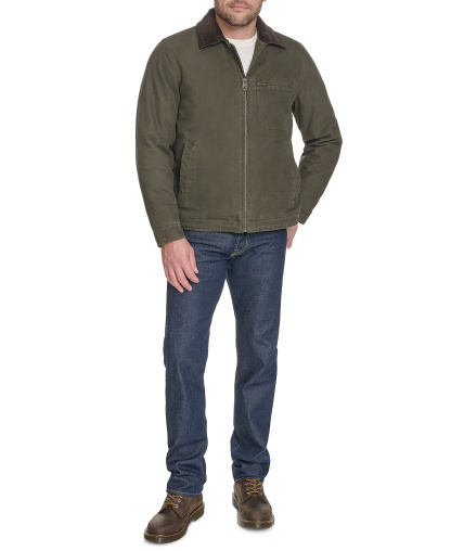Levi's Men's Cotton Canvas Zip-Front Depot Jacket - Olive