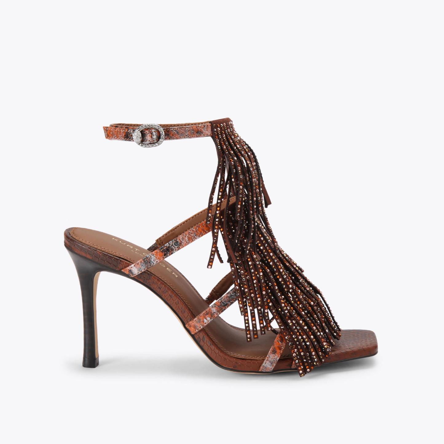 Kurt Geiger London Fringe Sandal 90 - Brown