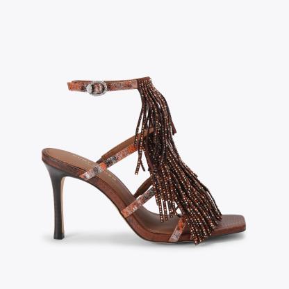 Kurt Geiger London Fringe Sandal 90 - Brown