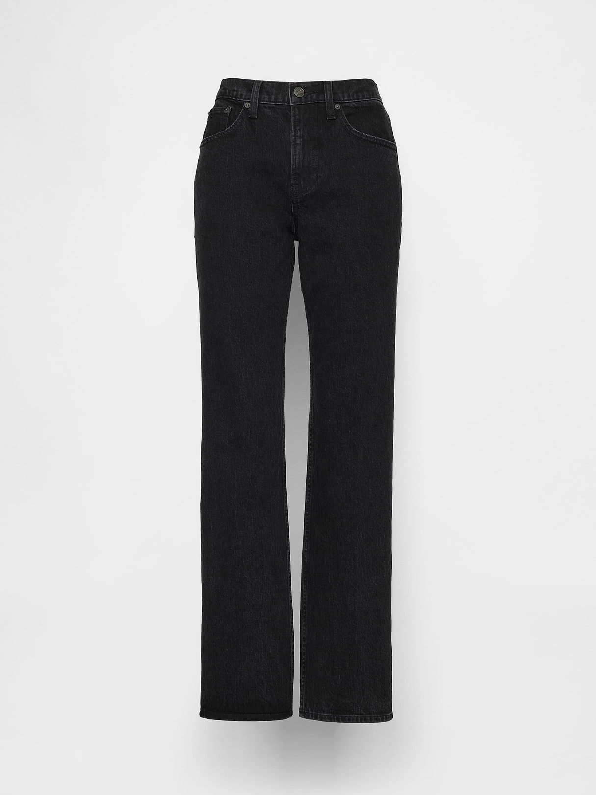 Mid Rise Relaxed Straight Jeans - Black