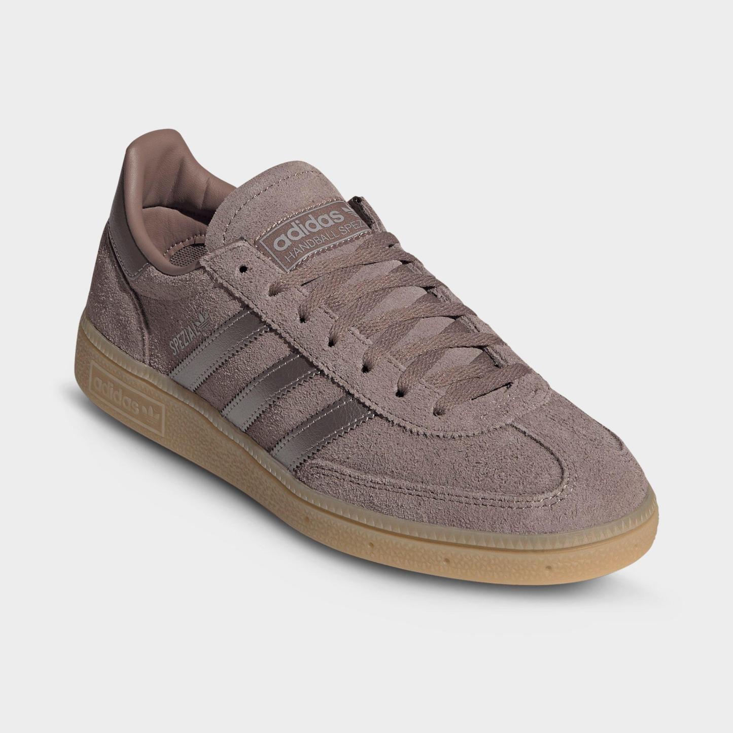 Women's adidas Originals Handball Spezial Casual Shoes - Part 1 - Trace Brown/Coffee Metallic/Gum - Both shoes facing left