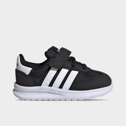 Kids' Toddler adidas Run 70s 2.0 Hook-And-Loop Stretch Lace Casual Shoes - Core Black/Footwear White/Core Black - Left shoe facing left. Outside of the shoe.