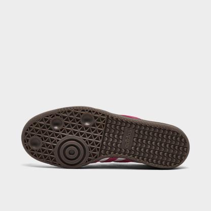 Big Kids' adidas Originals Samba OG Casual Shoes - Part 2 - Footwear White/Real Magenta/Gum - Bottom view