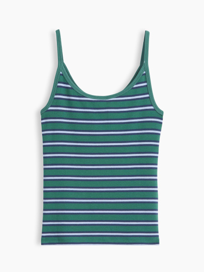 Modern Crop Cami - Green stripe