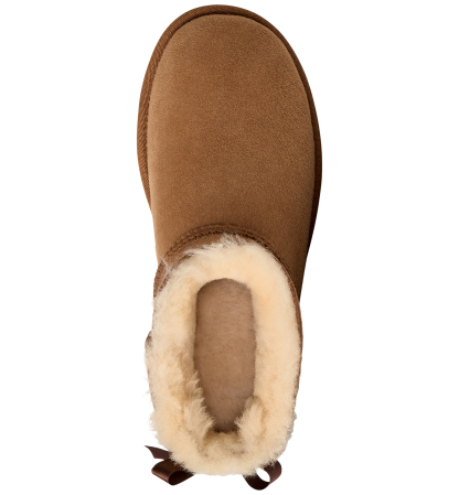 UGG® Women's Ultra Mini Bailey Bow Round Toe Booties - Chestnut