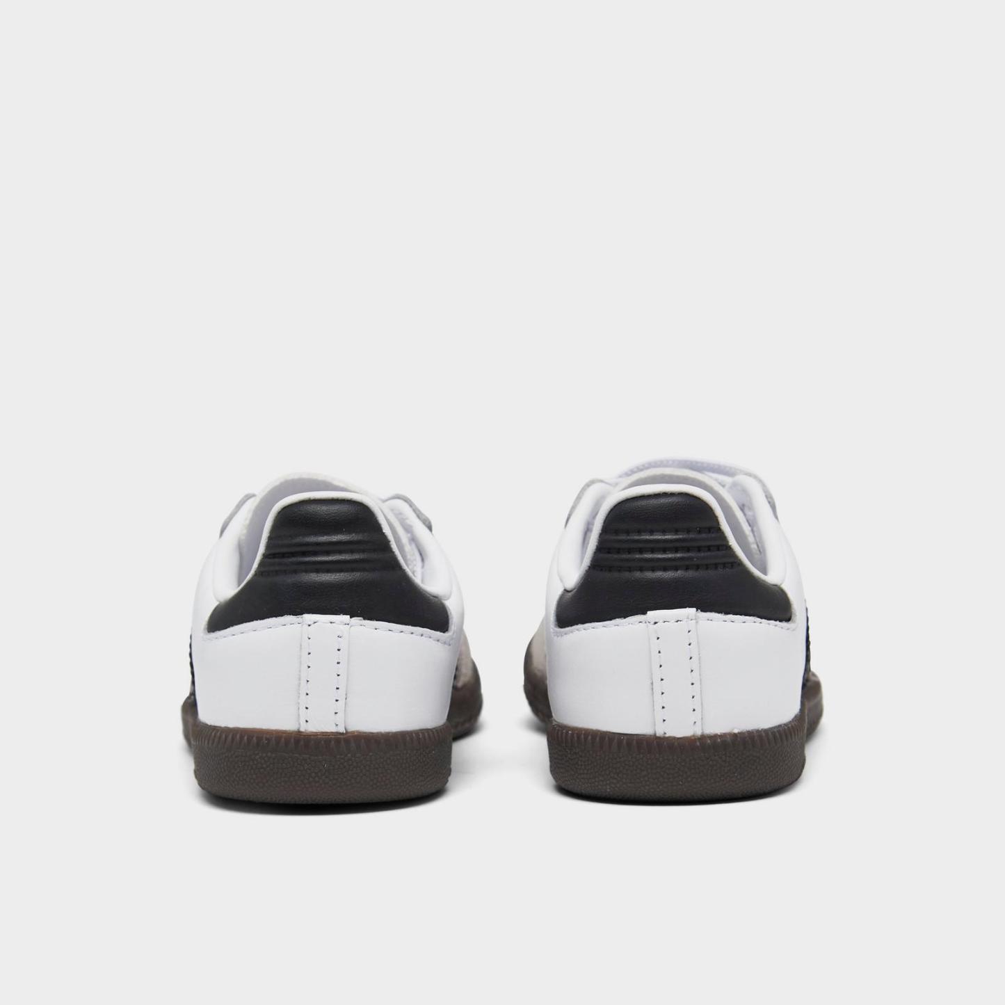 Kids' Toddler adidas Originals Samba OG Stretch Lace Casual Shoes - White/Black/Gum 5 - view 4