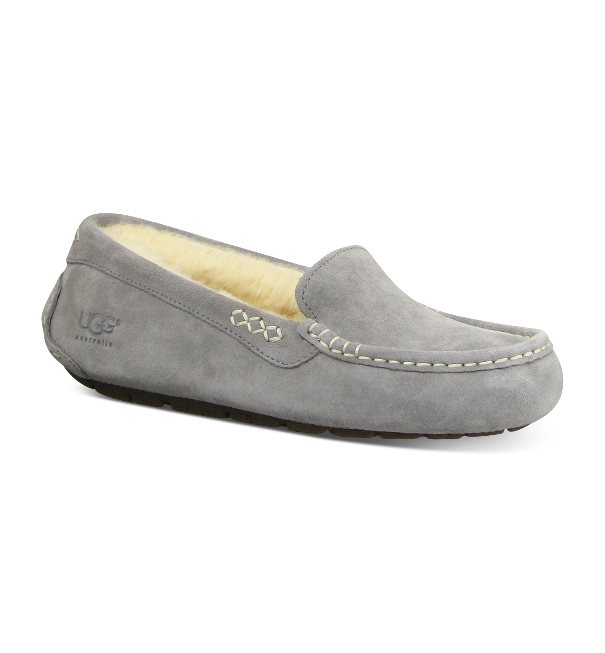 UGG® Women's Ansley Slip On Moccasin Slippers - Light Grey