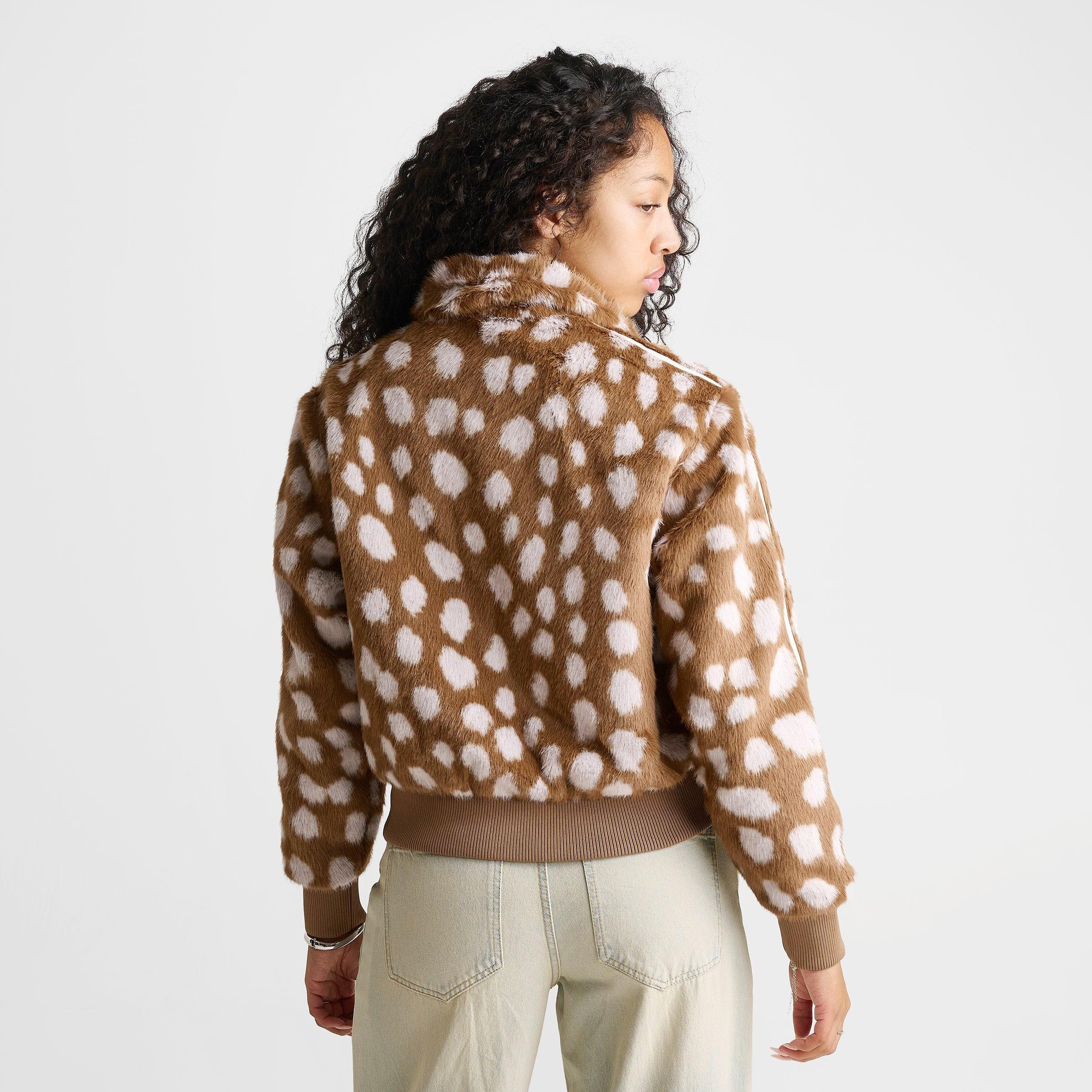Women's adidas Originals Firebird Animal Print Track Jacket - Brown Desert