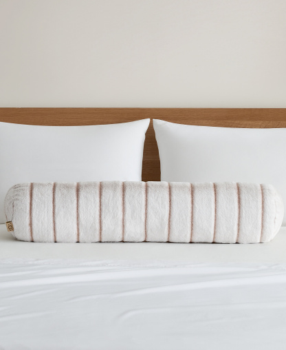 UGG® Stasia Faux Fur Bolster Decorative Pillow, 36" x 8" - Cream