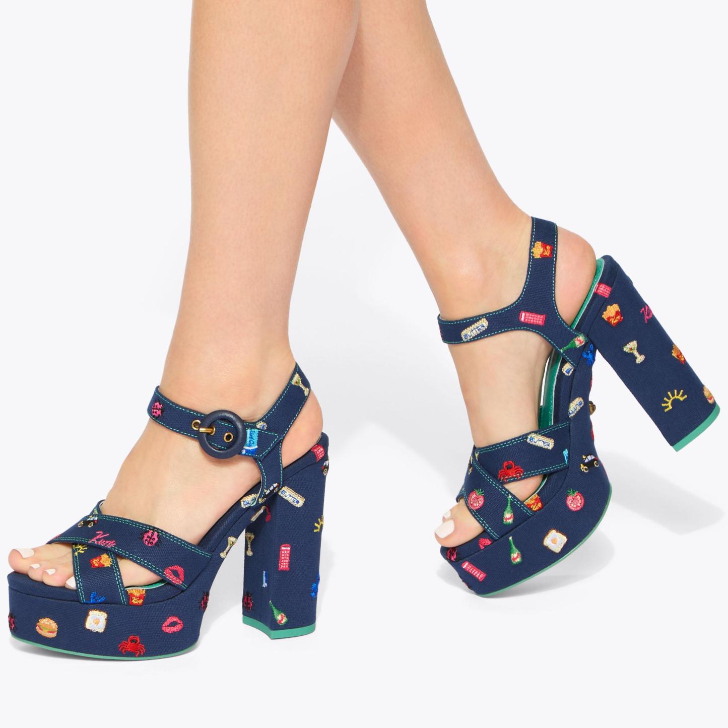 Kurt Geiger London Embroidery Platform - Blue - view 2