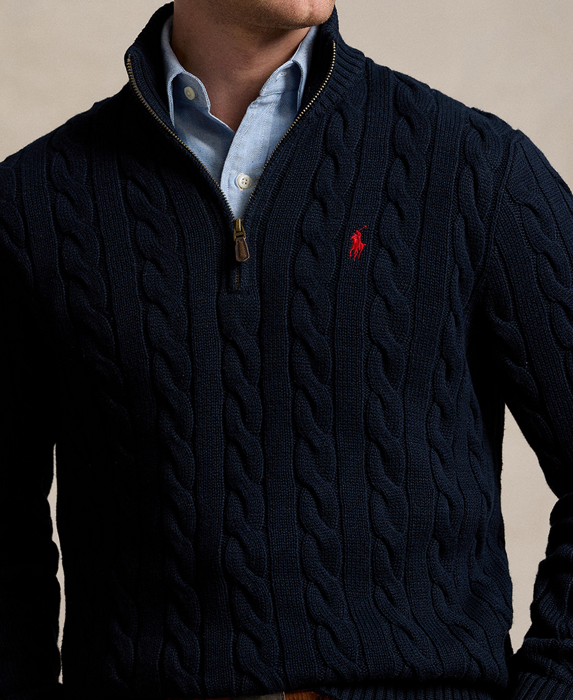 Polo Ralph Lauren Men's Cable-Knit Cotton Sweater - Hunter Navy