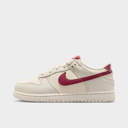 Little Kids' Nithtke Dunk Low Casual Shoes - Part 2 - Soft Pearl/Pink Smoke - Left shoe facing left. Outside of the shoe.