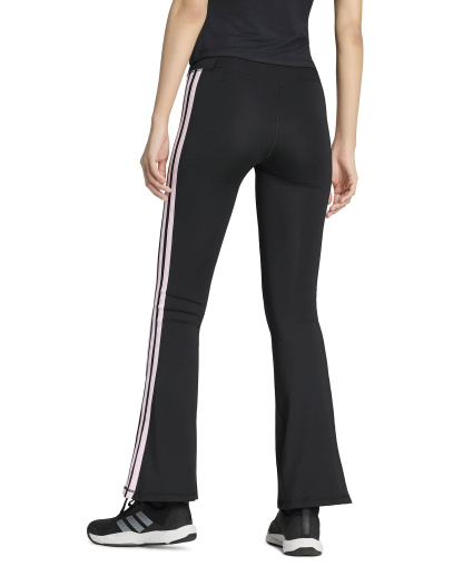 adidas Women's Optime Essentials 3-Stripes Flared Leggings - Black/Pink