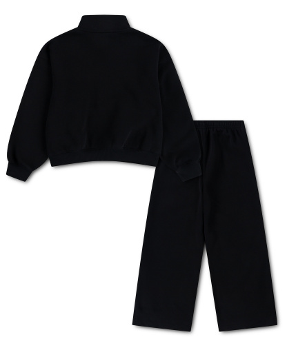 Nike Girls' 4-6X Sportswear Standard Fleece Half-Zip Top and Pants, 2-Piece Set - Black