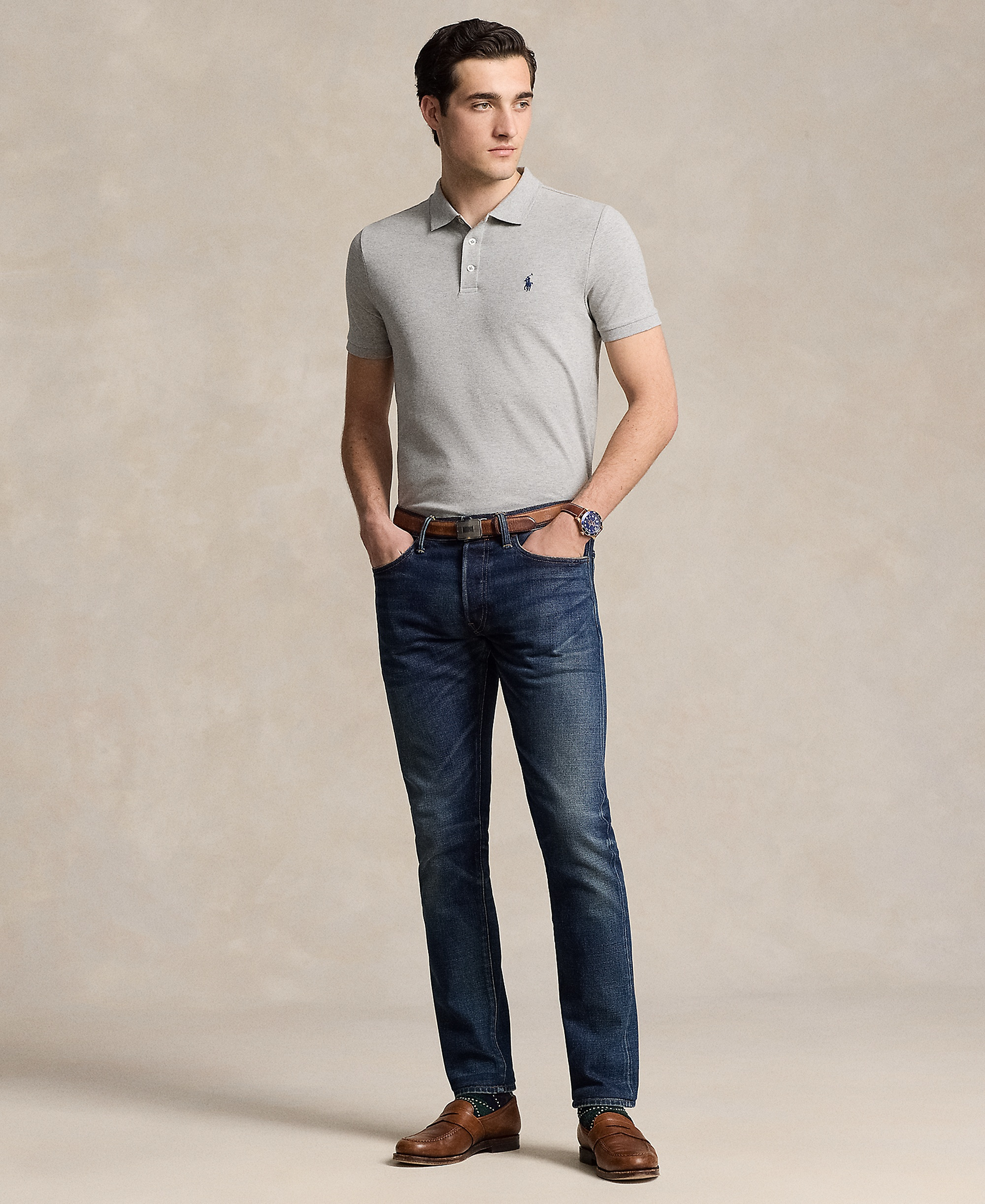 Polo Ralph Lauren Men's Classic-Fit Stretch Mesh Polo Shirt - Andover Heather