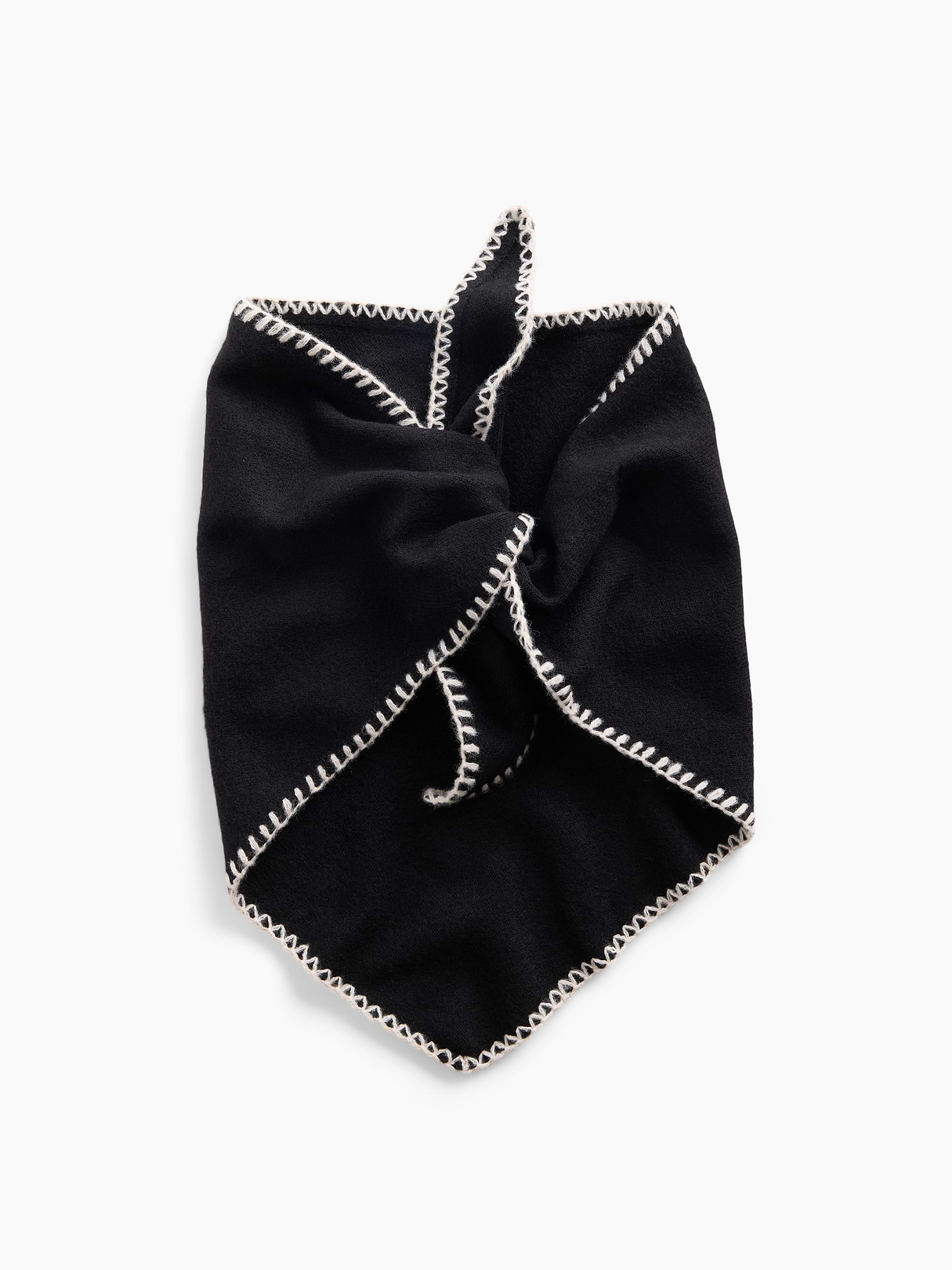CashSoft Whipstitch Bandana Scarf - Black