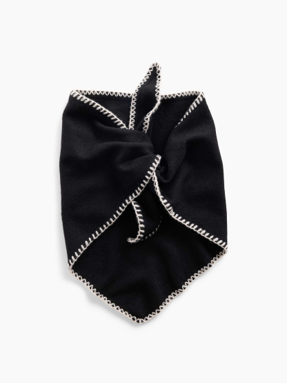 CashSoft Whipstitch Bandana Scarf - Black