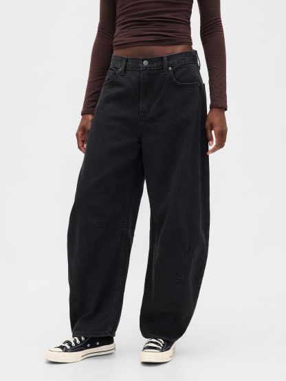 High Rise UltraSoft Crossover Horseshoe Jeans - Black wash